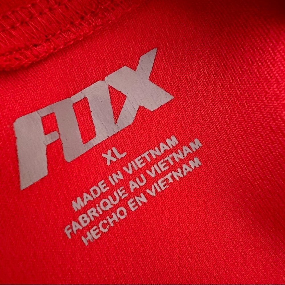 Fox Racing Jersey Tank Top Red Houndstooth Pattern Pocket On. Back Zip Up Top — image 8 of 8